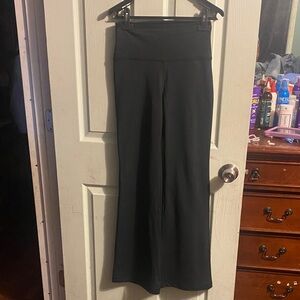 Yogalicious Dark Green Wide-Leg High-Rise Yoga Pants